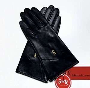  translation have new goods [ Roberta di Camerino ] Roberta di Camerino made in Japan lady's original leather brand leather gloves ram leather glove black group 