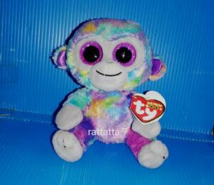 *Ty Beanie Boo*s*BEANIE BABY*ZURI*Plush Toy* Beanie b-z* Beanies *zli*.*..* monkey * soft toy * Rainbow 