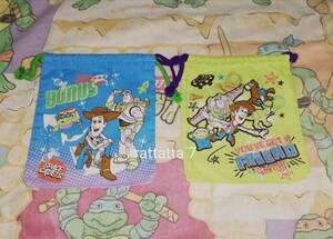 Disney☆TOY STORY☆WOODY☆BUZZ☆トイストーリー☆ウッディ・バズ・レックス・グリーンメン・ブルズアイ☆袋☆巾着☆セット☆ディズニー