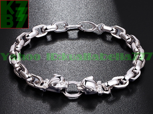 [ permanent gorgeous ] men's platinum bracele chain white gold birthday memory day present man .. popular accessory * length 22cm -ply 28g proof attaching A24