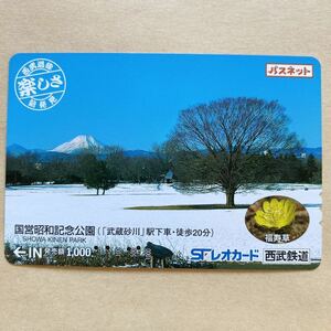 【使用済】 パスネット 西武鉄道 西武沿線楽しさ新発見 国営昭和記念公園 富士山
