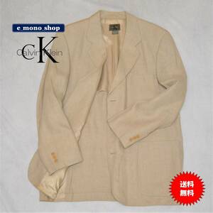  ultra rare! Calvin Klein Calvin Klein linen jacket ( light beige ) size 40 beautiful goods!