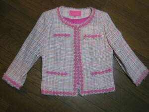 #se sill link no color tweed brilliant jacket 7 minute sleeve pink series #