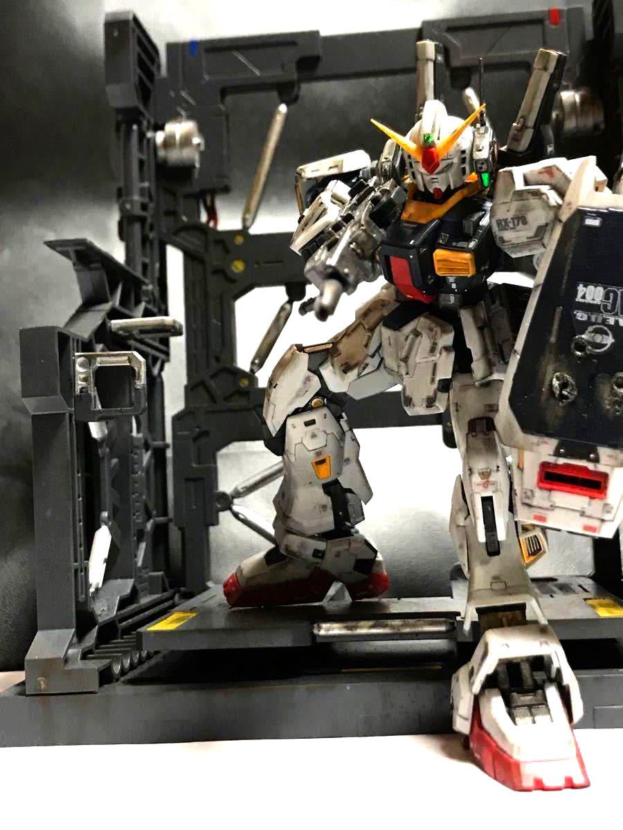 完成品 ガンプラ 組み立て済み HGUC リアルグレード ガンダム mk2 格納庫セット 拡張稼働確認ok ベースムーブあり RG 特価 ガンプラ 組済セット