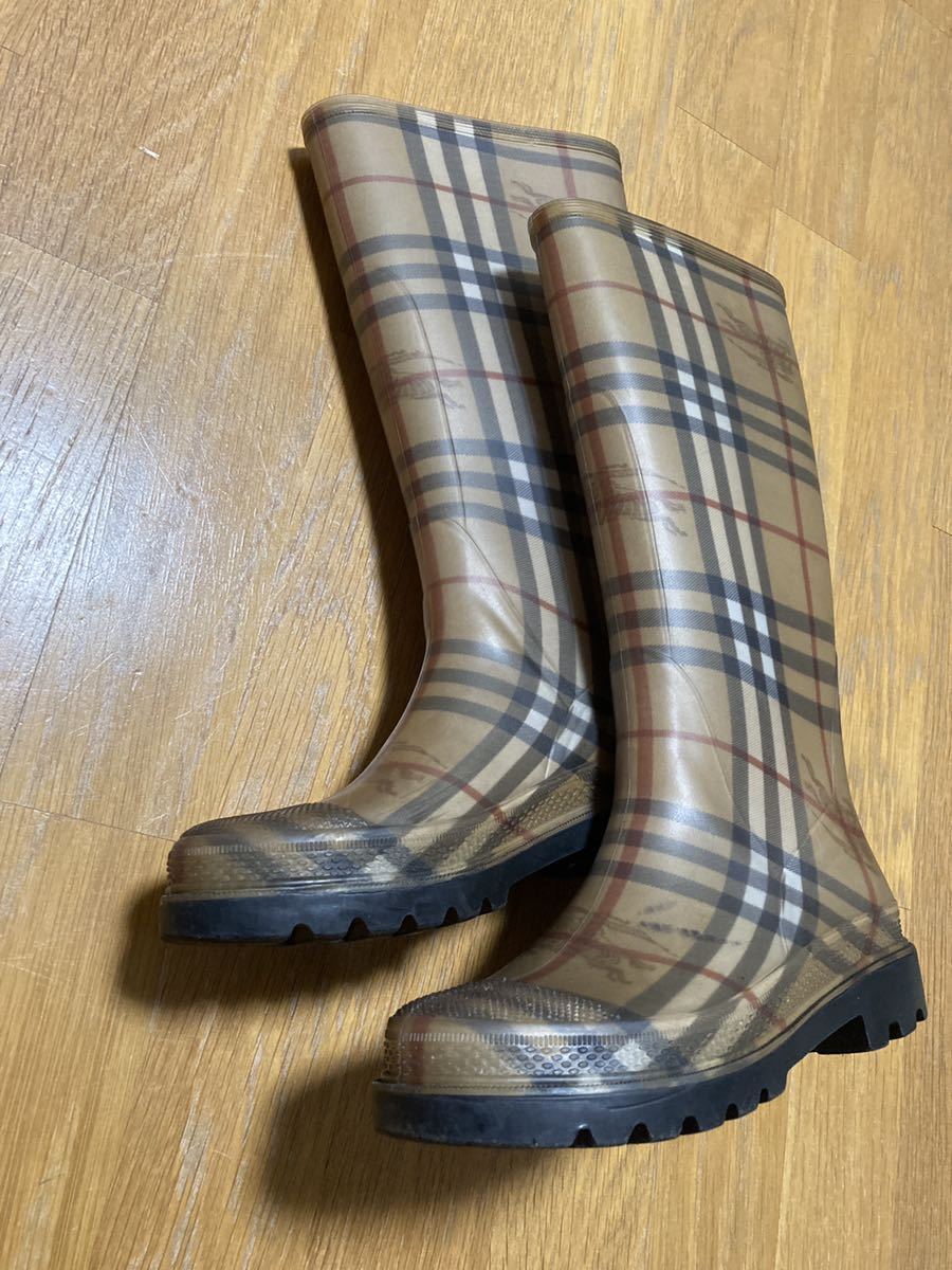 美品】Burberry / バーバリー ミドルレインブーツ 箱付き - www