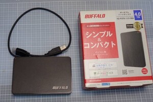 (中古)BUFFALO ミニステーション USB3.1(Gen1)/USB3.0用ポータブルHDD 4TB HD-PCFS4.0U3-GBA
