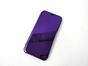 iPhone 12 mini for specular notebook type mirror f lip case cover half transparent purple 