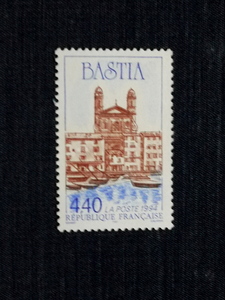 フランス切手　バスティア市・古港、教会　１種未使用　1994年