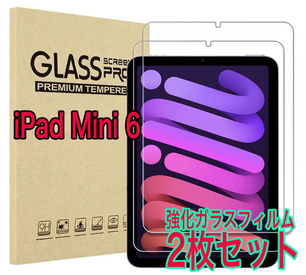 iPad Mini 6世代 2021 8.3インチ ガラスフィルム 2枚入り