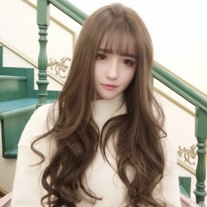 韓国 オルチャン風 レディース かつら 前髪ありヴィッグ ロングカール