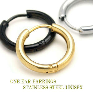  earrings hoop one-side ear for 2 point set new goods stainless steel men's lady's ma1477