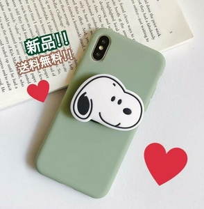 * Snoopy SNOOPY*iPhone case * pop socket attaching * simple ( ´ω` )*iPhone7.8.X.Xs.XR.plus.11.11pro