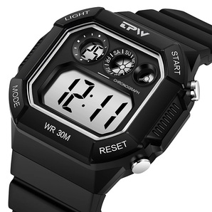 見やすくクールなデジタルウォッチ|TPW K9024 ブラック 44mm デカ文字 新品未使用 送料無料 即日発送