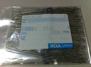 KOA SN14C2C 1/4w　332Ω F ±1％ 100本1袋 (18)