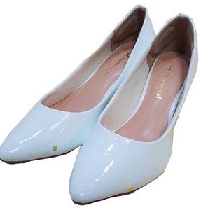 SG0395# new goods lady's with translation po Inte dotu pumps light weight one leg 180g L( 23.0.) white 