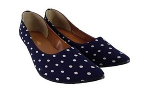 SG0630* new goods lady's popular .... circle heel pumps dot pattern light weight one leg 150g heel 3cm 24.5. navy postage 510 jpy 