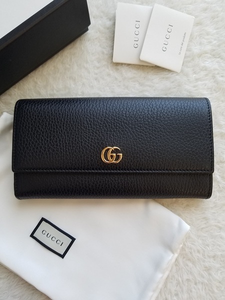 新品 GUCCI グッチ GGマーモント レザー コンチネンタル 長財布 Black ブラック 456116 CAO0G 1000