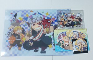 鬼滅の刃 宇髄天元 誕生祭 クリアファイル・アクリルスタンド/お月見書き下ろし ポストカード・缶バッジ 宇髄天元 4点セット