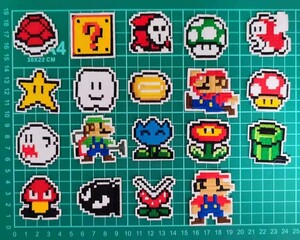 *刺繍アイロンワッペン*マリオセット*19枚セット