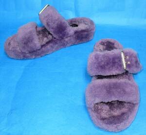 UGG* fur sandals 25cm purple * beautiful goods 