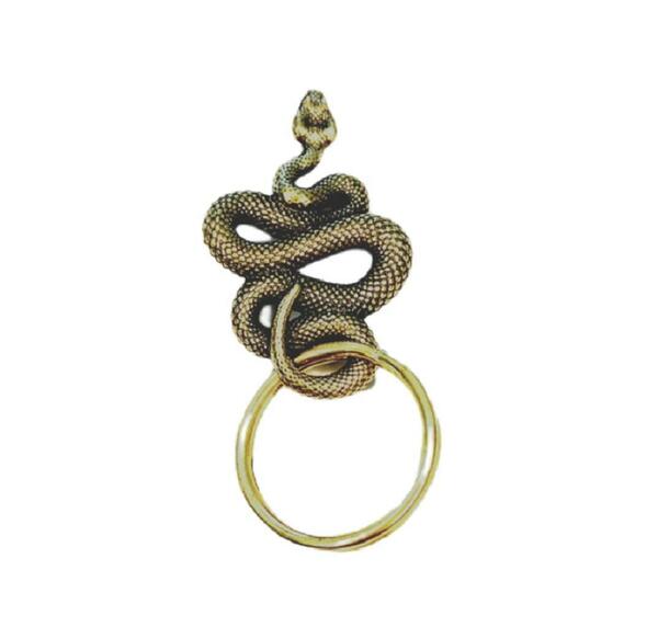 【匿名配送】蛇のキーホルダー　真鍮　スネークチャームキーホルダー　爬虫類 お守り　0-1