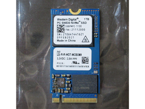 WesternDigital M.2 2242 NVMe 1TB SSD / PC SN530 / SDBPMPZ-1T00