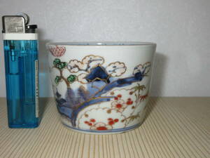 [ Edo времена гарантия ] старый Imari фарфор somenishiki соба чашка саке 1 покупатель ( высота 6.3.) ( коллекция . посуда для сакэ .) * высота шт. . маленький ho tsu1 мест *