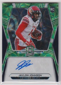 NFL JAYLON JOHNSON AUTO 2020 PANINI SPECTRA BEARS Rookie AUTOGRAPH Neon Green PRIZM /50 枚限定 直筆 サイン