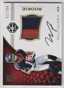NFL WILL FULLER V JERSEY AUTO 2016 PANINI LIMITED FOOTBALL TEXANS AUTOGRAPH PATCH ROOKIE CARD /299 枚限定 直筆 サイン