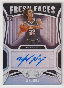 NBA ZEKE NNAJI AUTO 2020-21 CERTIFIED BASKETBALL FRESH FACES SIGNATURE Autograph NUGGETS ROOKIE ジーク・ナジ 直筆 サイン