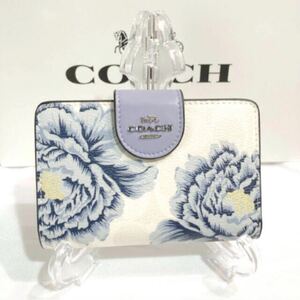 COACH 折り財布C3453 カフェ・ファセット 箱付き