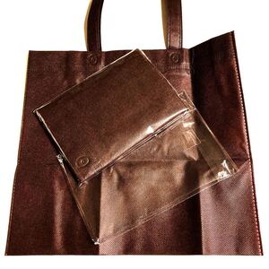 ★トートバッグ エコバッグ 折りたたみバッグ 無地 焦茶色 不織布 2つでセット! 新品未使用
