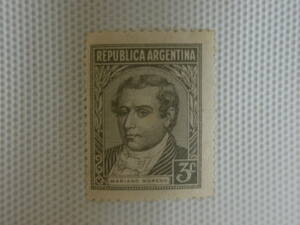 外国切手 未使用 単片 アルゼンチン切手 ⑤ 3c オフ・センター 糊なし