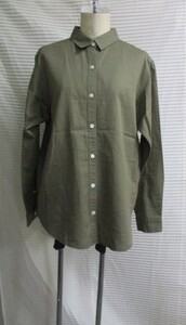  plus tePLST cotton flax blouse shirt khaki 