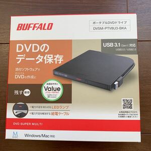 バッファロー ポータブルDVDドライブ (ブラック) DVSM-PTV8U3-BKA