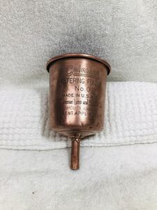 希少 コールマンのフューエルファンネル、銅製 1940年代 ビンテージ品