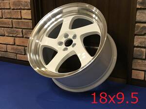 新品！Whistler KR1 18x9.5+35 5穴 PCD114.3 White Machined Lip USDM 深リム Hellaflush