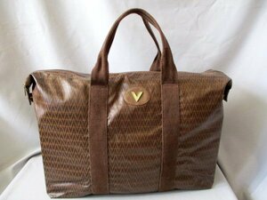 [O142]MARIO VARENNTINO/ Mario Valentino * Boston bag Italy bookbinding leather using monogram pattern W52cm