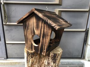 小鳥 野鳥 餌台 エサ台 ガーデニング アンティーク 焼入