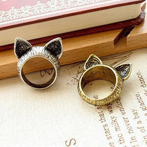  super-discount prompt decision * cat ear ring ring approximately 13 number silver * new goods 