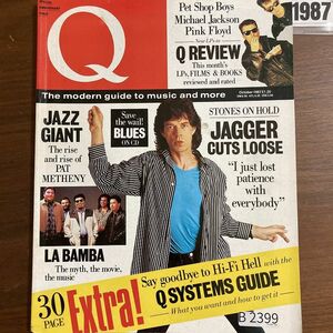 B2399　1987 年「Q」Q誌 英国月刊音楽雑誌　イギリス　英国　ビンテージ ロック　エンターテインメント 音楽 洋楽 Q MAGAZINE バンド