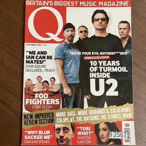B2567　2002 年「Q」Q誌 英国月刊音楽雑誌　イギリス　英国　ビンテージ ロック　エンターテインメント 音楽 洋楽 Q MAGAZINE バンド