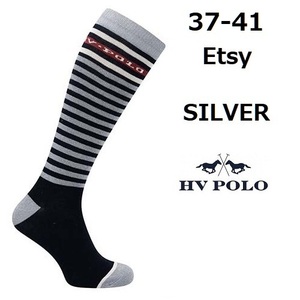 HV POLO　ETSY　シルバー　ライディングソックス　乗馬靴下　乗馬　馬術