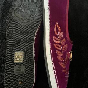 GUCCI メンズ靴 スリッポン高級ベロア素材 27cm 新品未使用 パープル定価１６万 サイズ8ハーフ 激レアの画像3