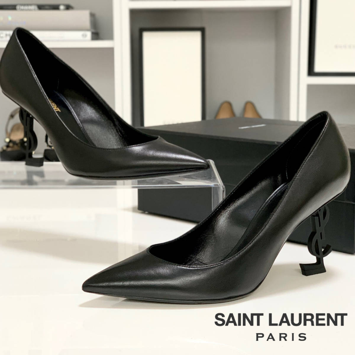 YSL ロゴビール ほぼ未使用 美品 レア オピウム パンプス 美脚｜PayPay