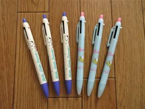 スヌーピー　多機能ペン　6本セット　（2種類×3本）　シャープペン＆黒・赤 2色ボールペン　シャープペンシル＋ボールペン