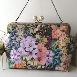 リバティ がま口バッグ ハンドメイド