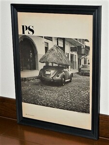 1975年 USA 70s vintage 洋書雑誌記事 額装品 VW Volkswagen Type1 ワーゲン / 検索用 店舗 ガレージ 看板 サイン ディスプレイ (A4size)