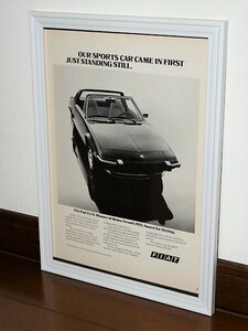 1975年 USA 70s vintage 洋書雑誌広告 額装品 FIAT X1-9 フィアットX1/9 / 検索用 店舗 ガレージ ディスプレイ 看板 サイン 装飾 (A4size)