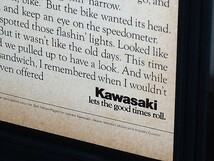 1976年 USA 70s vintage 洋書雑誌広告 額装品 Kawasaki KZ750 / 検索用 カワサキ Z750 店舗 ガレージ 看板 ディスプレイ 装飾 (A4size)_画像6